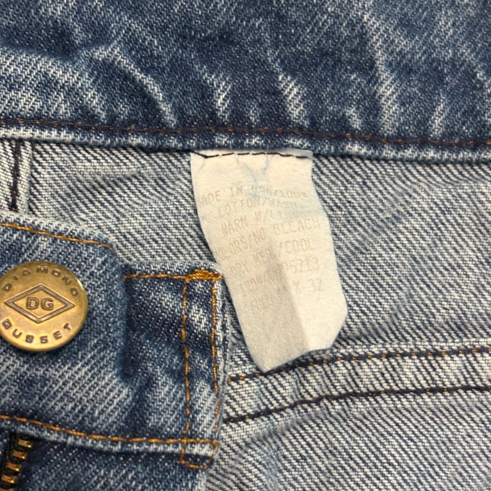 Diamond Gusset Straight Leg Jeans Mens 37x32 Blue Made in USA Rugged Denim - Picture 8 of 10
